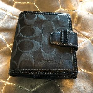 Small Coach Bifold Wallet, Black